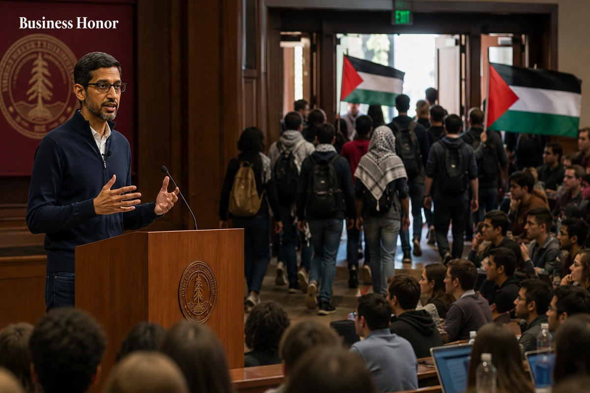 Did Sundar Pichai's Stanford Speech Survive the Student Palestine Protest Walkout?